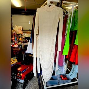 Vintage bodycon floor-length long sleeve turtleneck Mummy costume dress